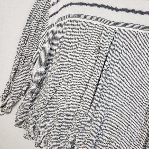 Jane + Delancey Crinkled Blouse Top Shirt Striped Colorblock size 2X Button-up - Picture 10 of 13